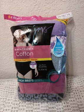 Hanes Just My Size Women's Cotton High Brief Underwear, 8-Pack (Plus Size) sz 14